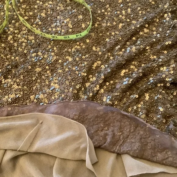 Adrianna Papell Boutique Copper Sequin Silk Top Women’s 2X Plus Size - Picture 9 of 11